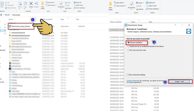 Chạy file cài đặt phần mềm Teamviewer