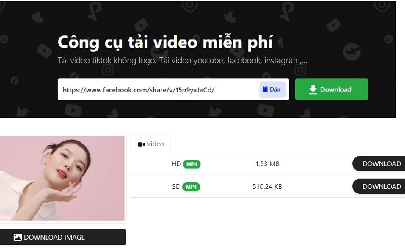 Dán link và tải video về máy