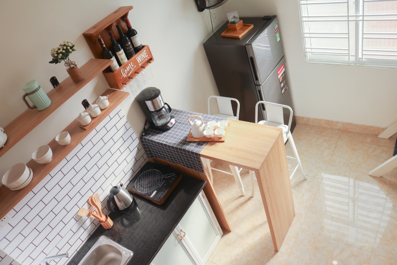 Decor bếp phòng trọ phong cách vintage