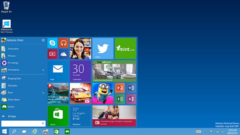 Giao diện Windows 10