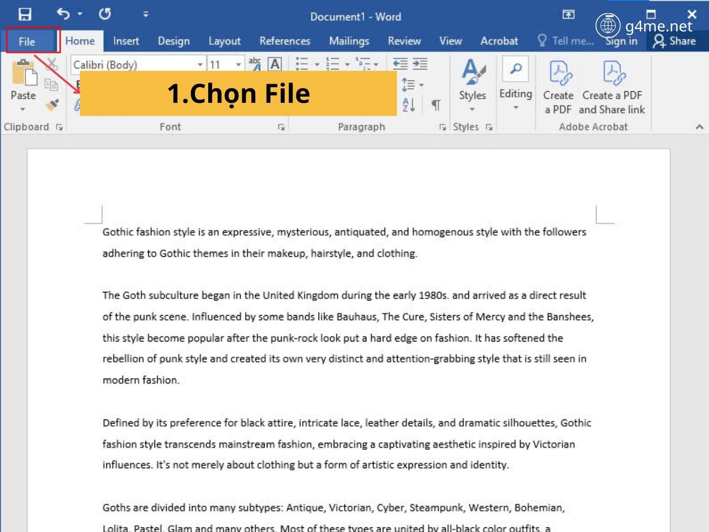 Bước 1: Tiến hành chọn File 