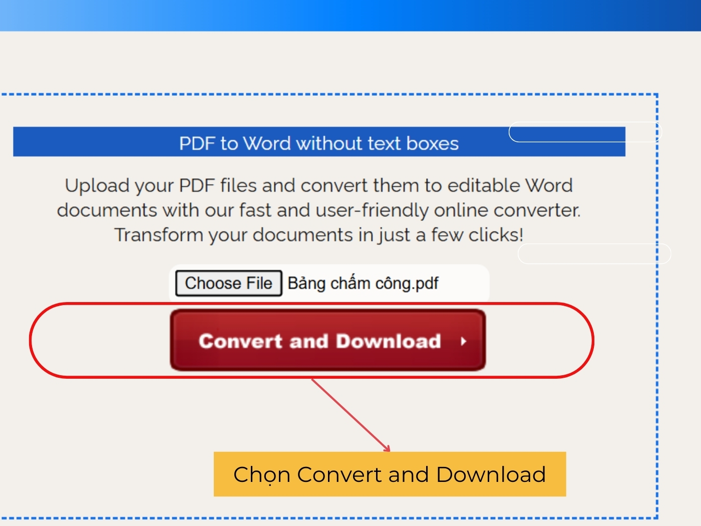 Cách chuyển file PDF sang Word bằng Convert PDF to Word bước 3