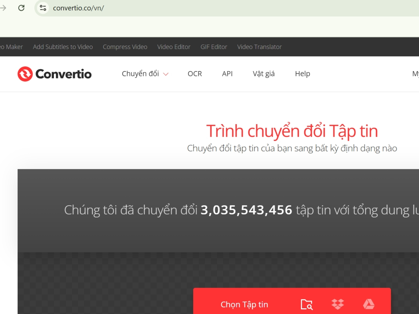  Cách chuyển file PDF sang Word bằng convertio bước 1