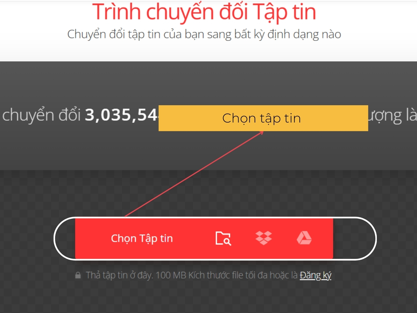  Cách chuyển file PDF sang Word bằng convertio bước 2