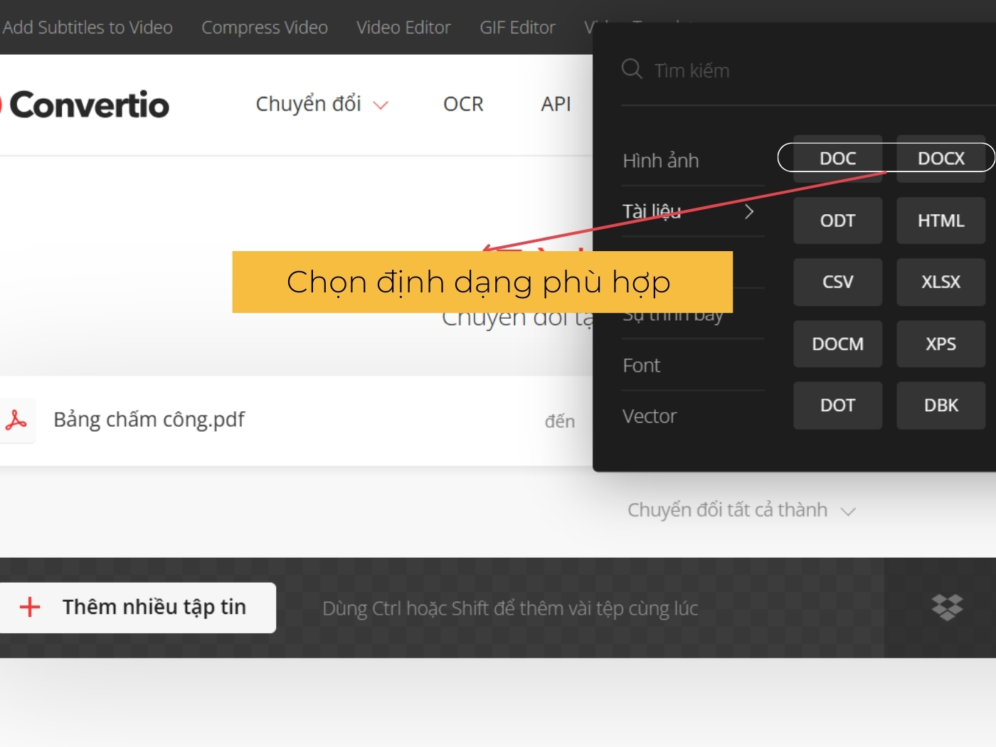  Cách chuyển file PDF sang Word bằng convertio bước 3