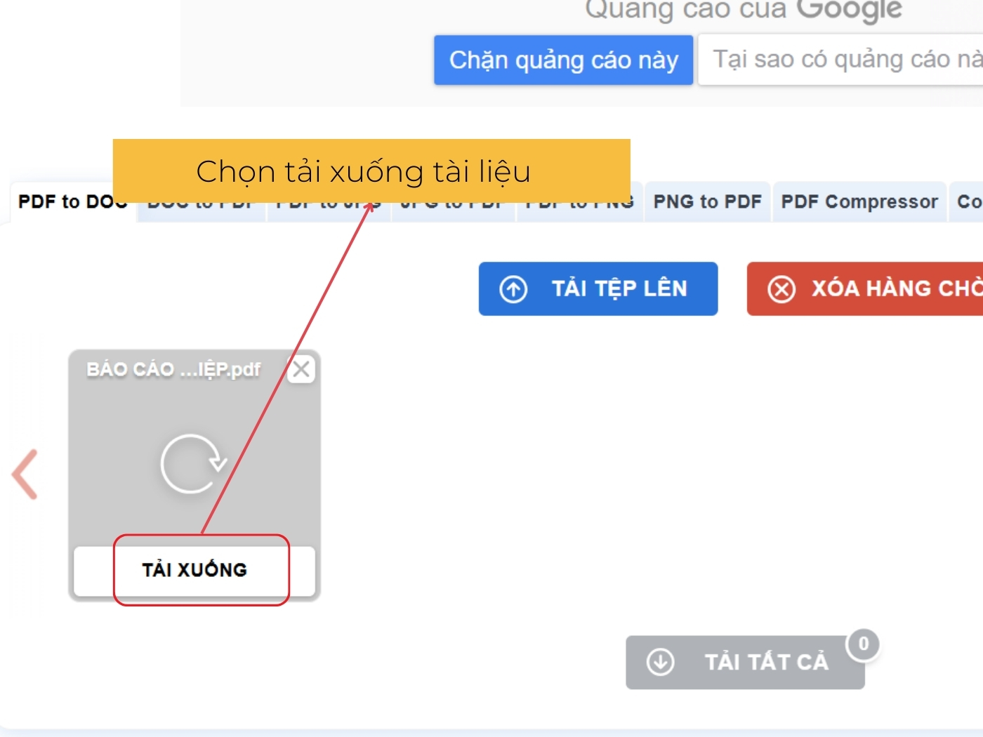  Cách chuyển file PDF sang Word bằng PDF to Word bước 3