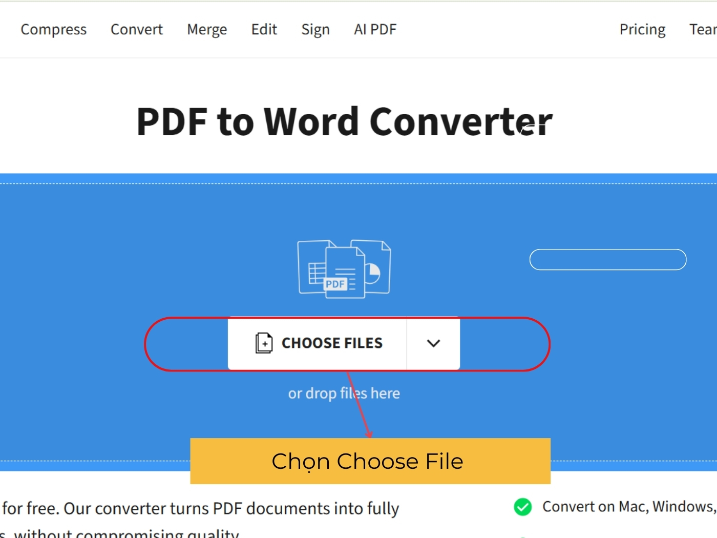  Cách chuyển file PDF sang Word bằng Small PDF bước 2