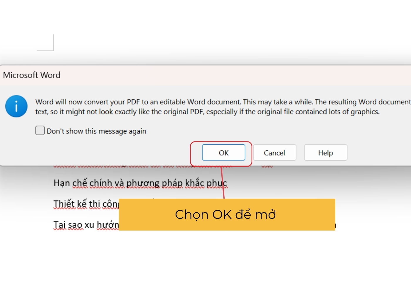  Cách chuyển file PDF sang Word bằng Word bước 2