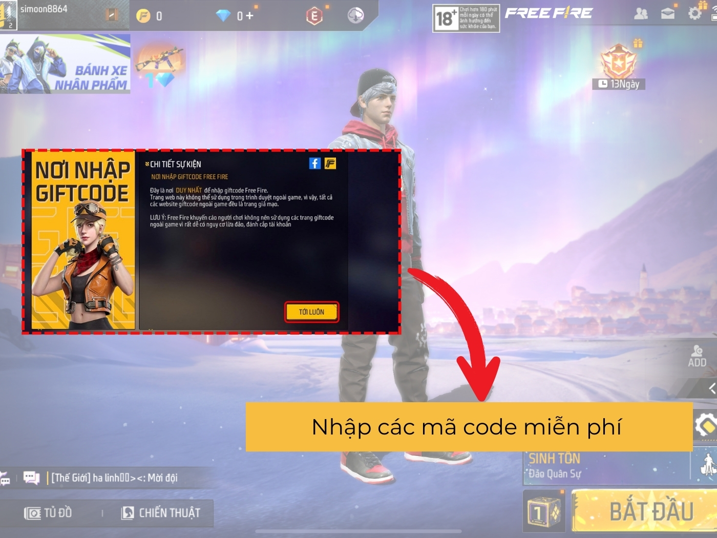 Cách có kim cương miễn phí trong Free Fire đơn giản 