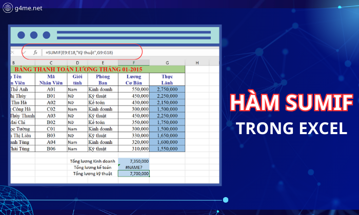 Cách dùng hàm SUMIF trong Excel cơ bản 