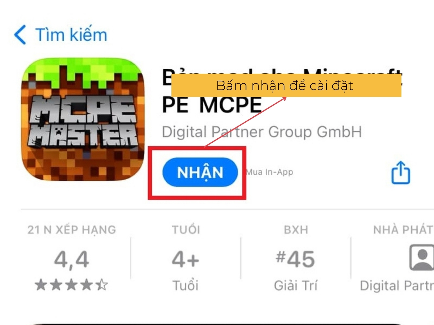 Cách tải Minecraft trên Iphone qua Appstore bước 4