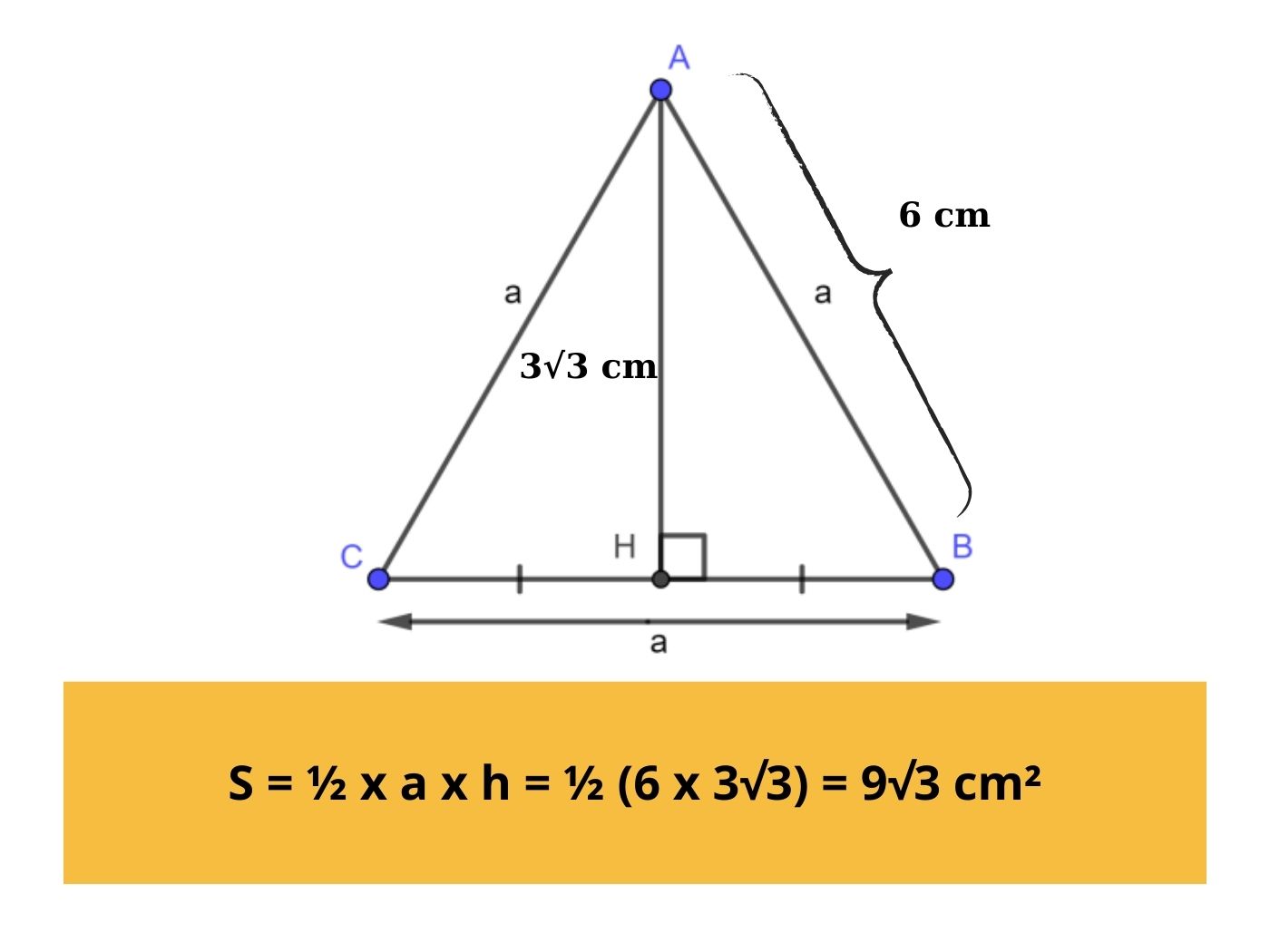 Cách tính diện tích tam giác đều 