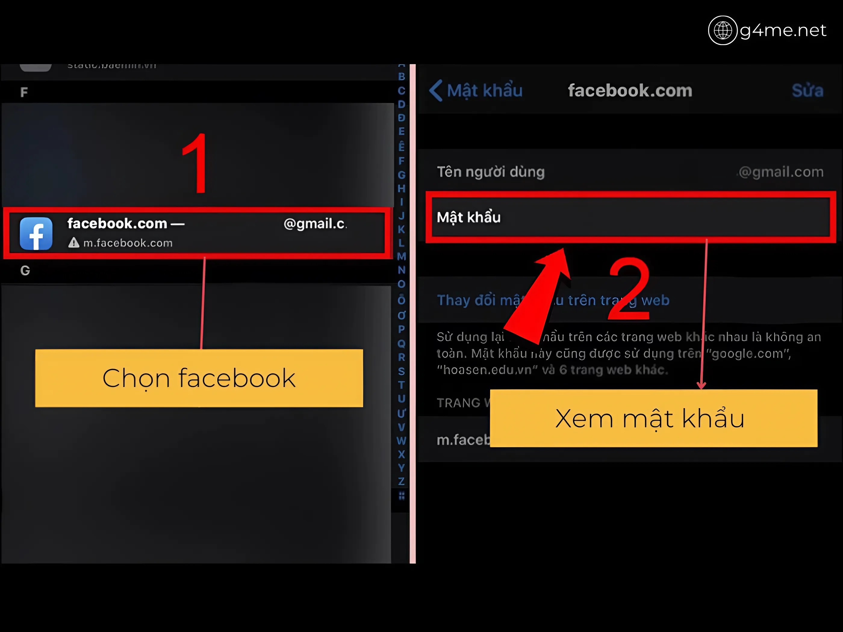 Chọn Facebook và xem 