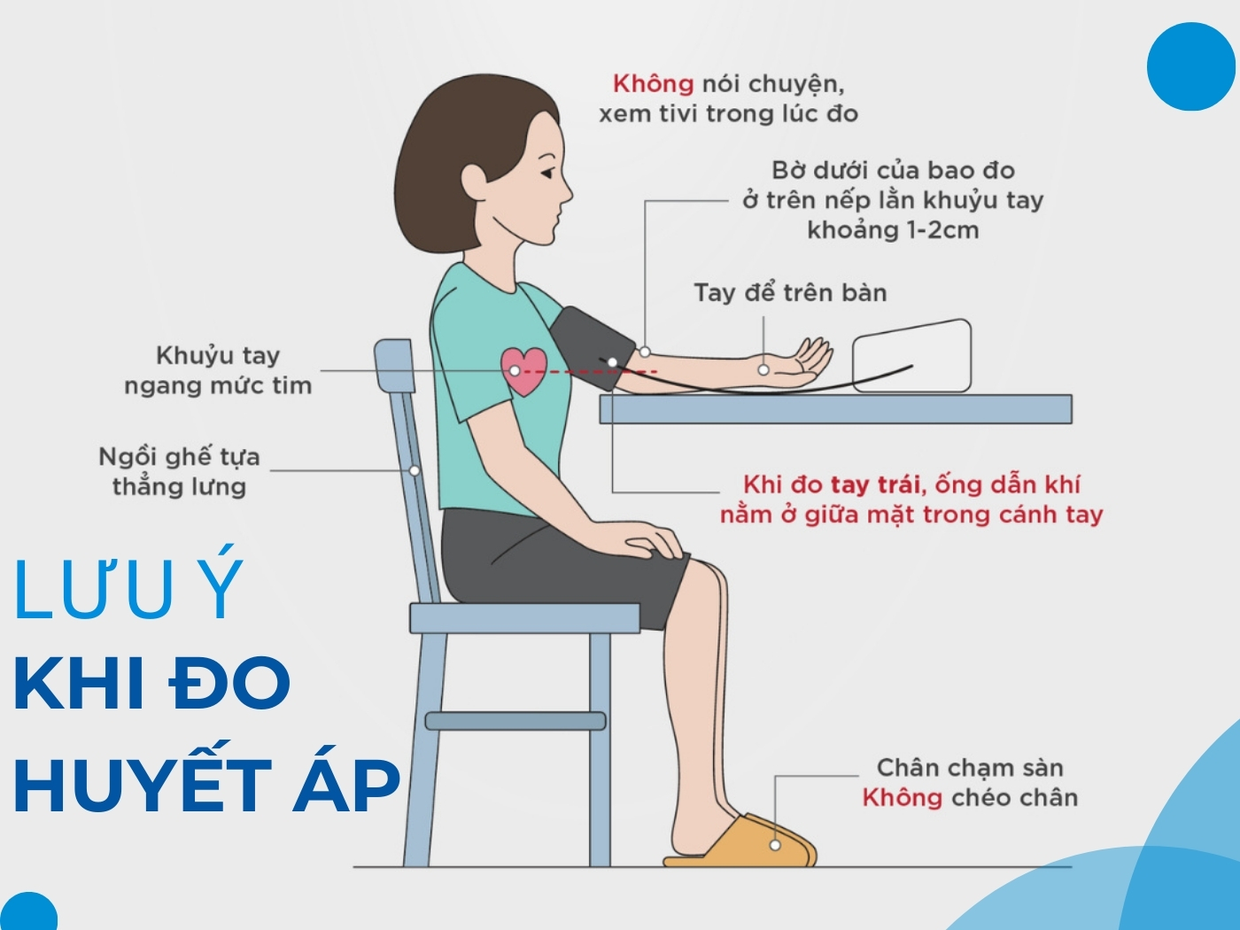 Một số lưu ý khi đo huyết áp 