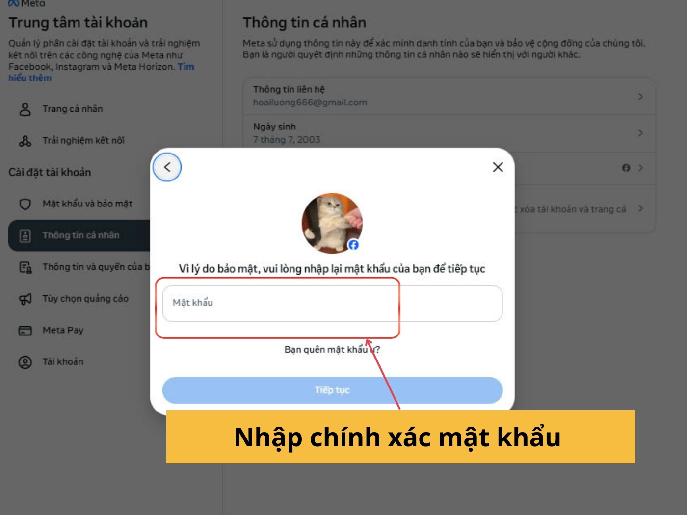 Nhập mật khẩu để xác nhận 