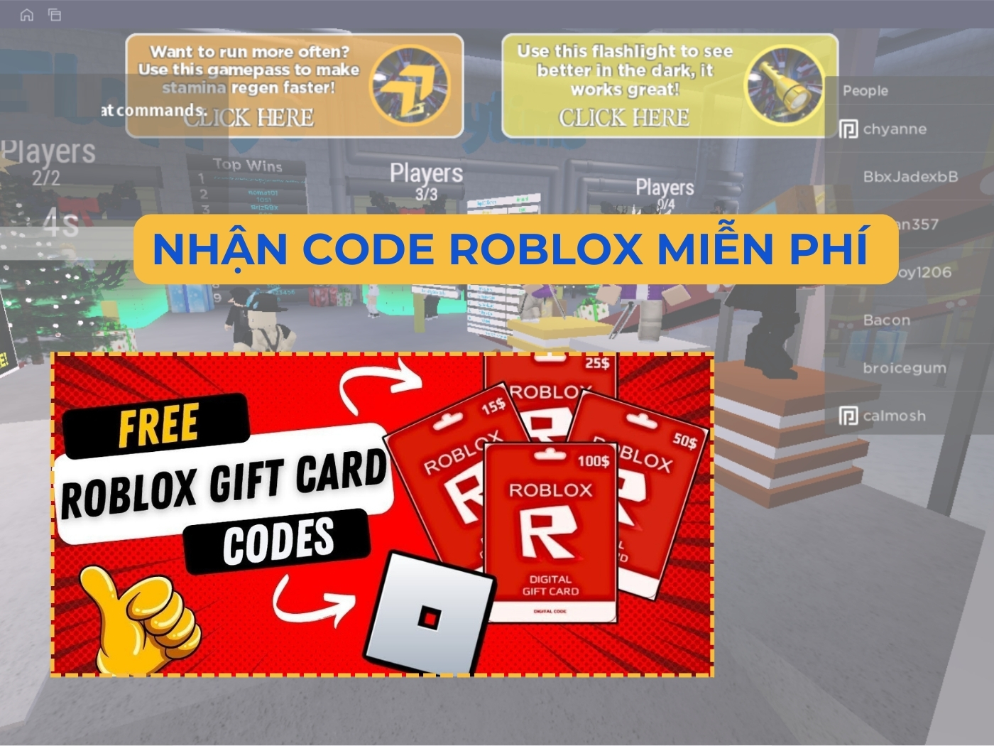 Những cách nhận mã code Roblox free