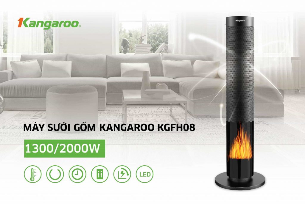 Quạt sưởi ấm Kangaroo mã KGFH08 thuộc phân khúc trung bình cao