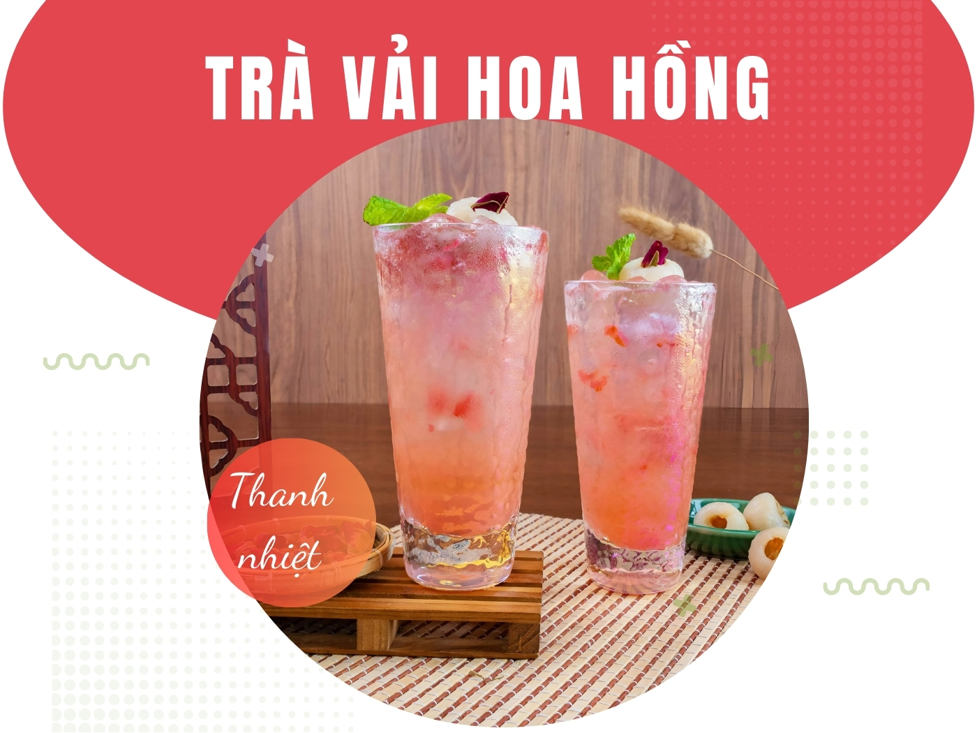 Trà vải hoa hồng thanh nhiệt hiệu quả 