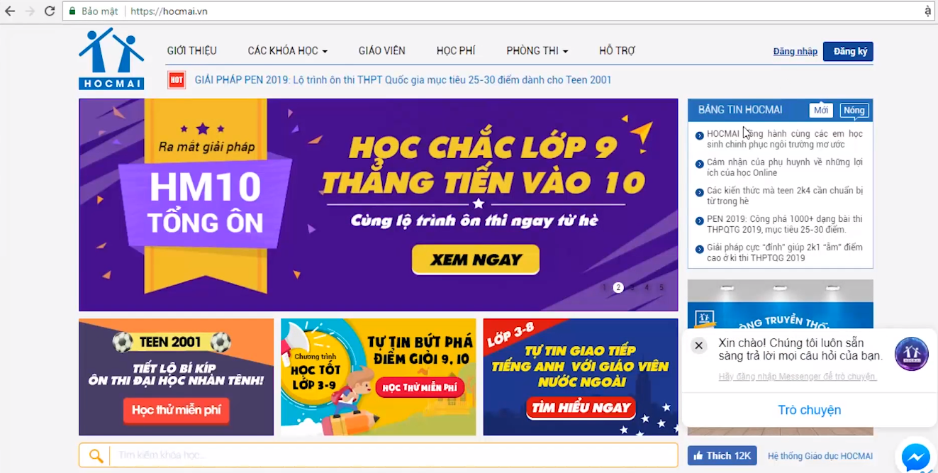 Hocmai.vn – web hỗ trợ học sinh học toán hữu ích nhất