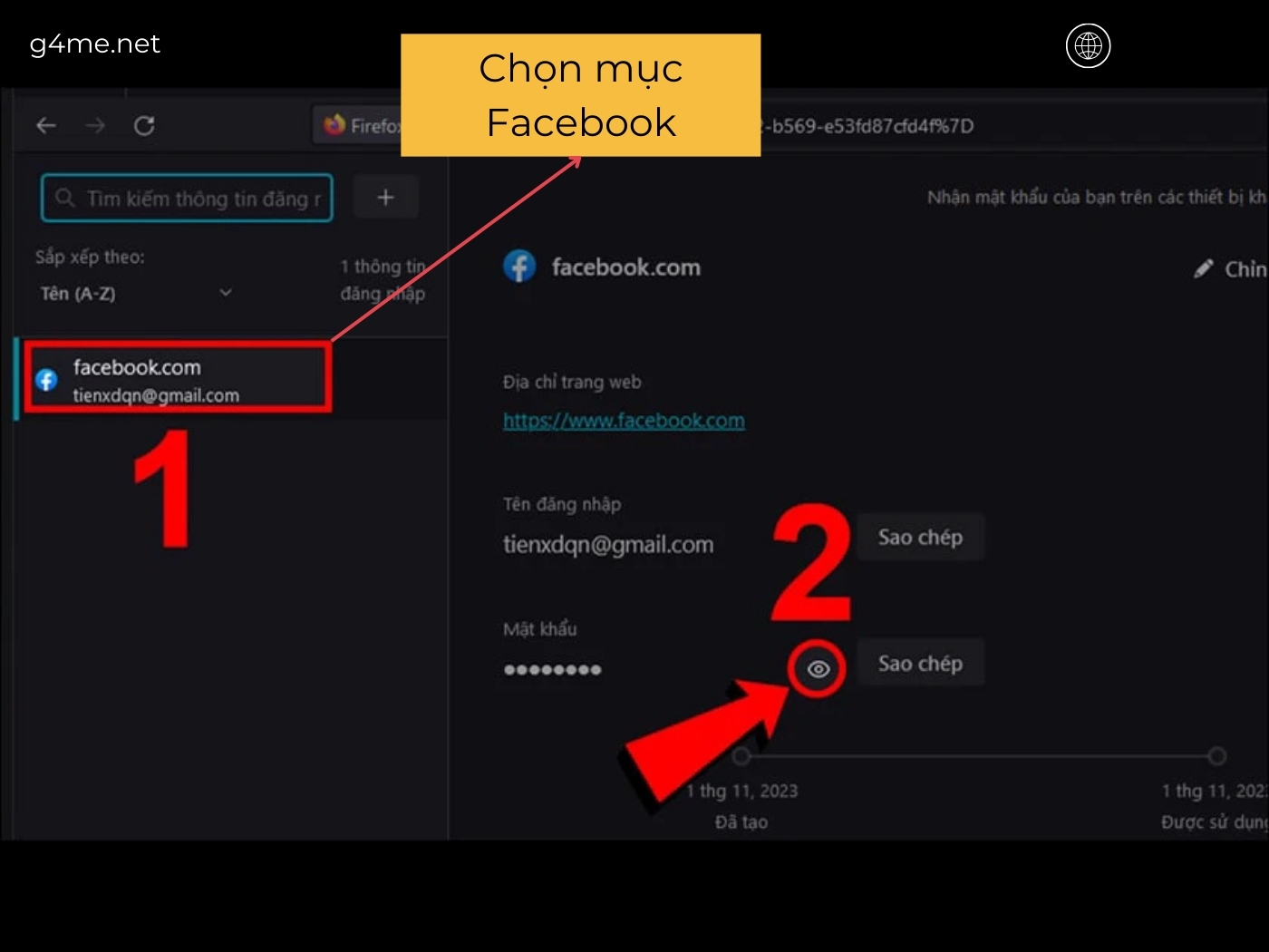 Xem mật khẩu Facebook 